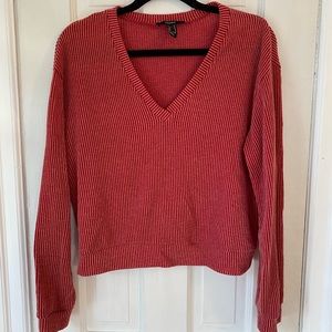 Red striped, long sleeve sweater shirt